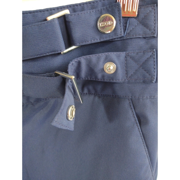 Izod Golf Capri Navy Blue Pants Side Zip  & Pockets Flat Front Size 8 - Picture 5 of 10